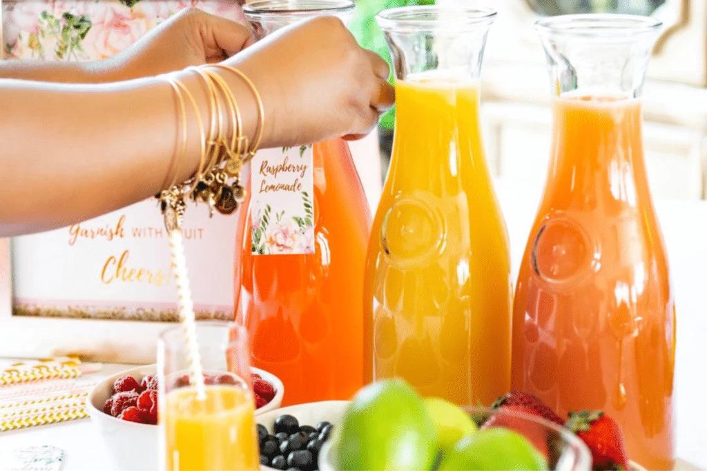 mimosa bar setup for a party