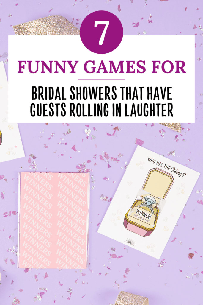 pinterest board pin for 7 funny games for bridal showers