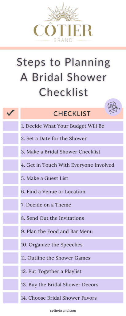 steps to planning a bridal shower checklist infographic