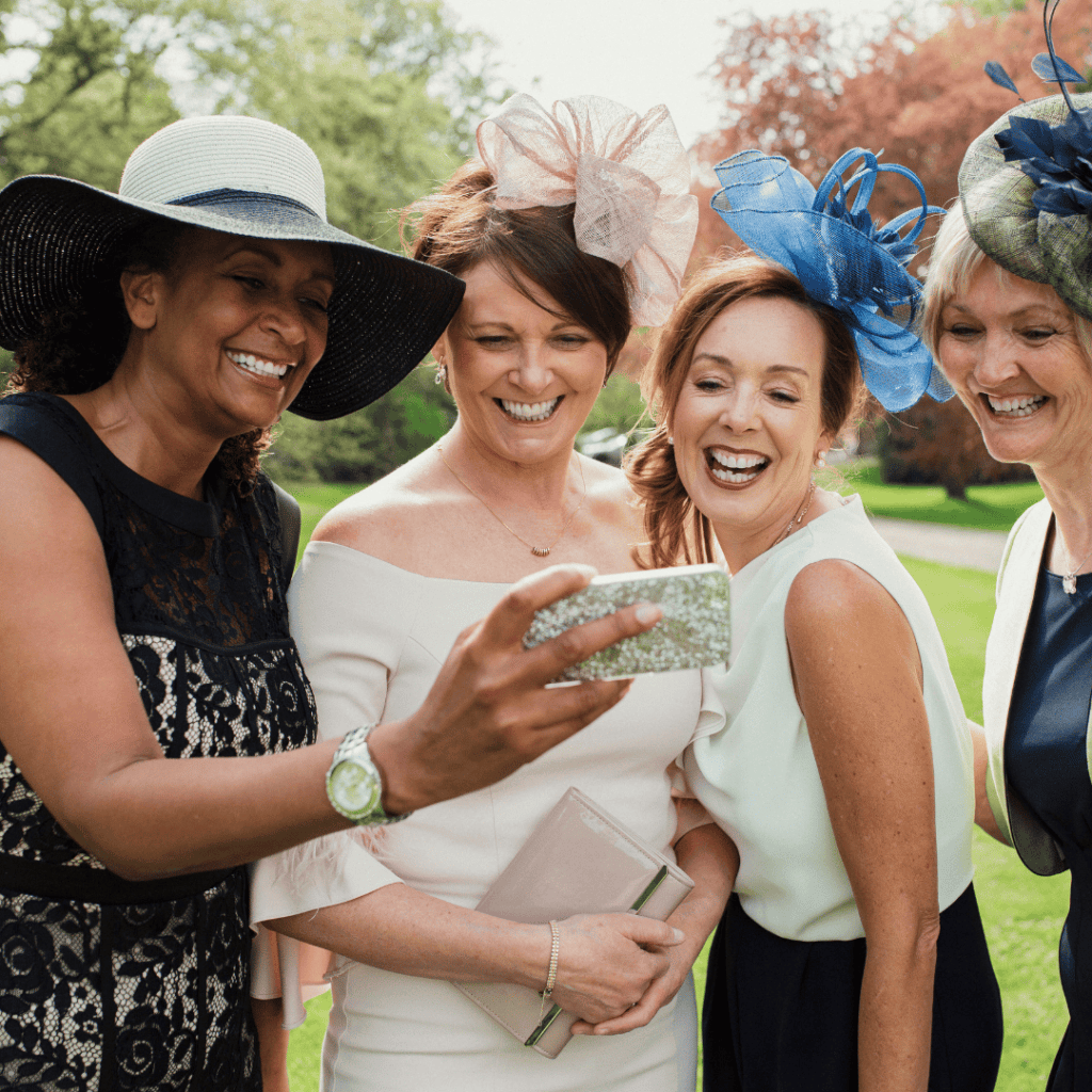 wedding guests taking picture's with their cell phones