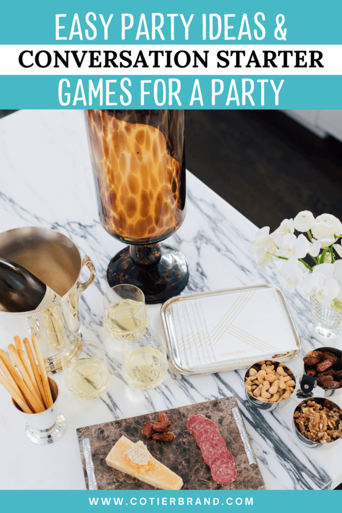 Easy Party Ideas & Conversation Starter Games for a Party Pinterest pin