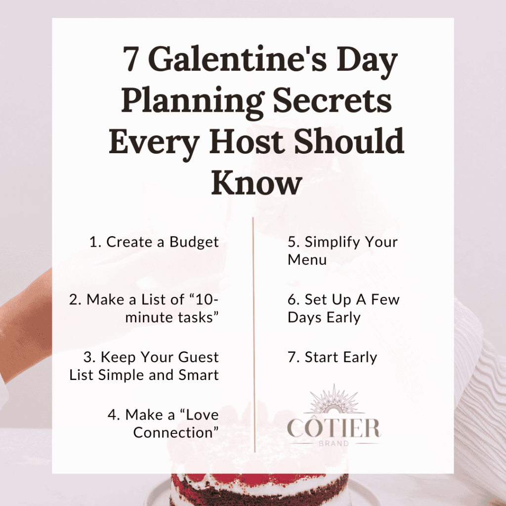 7 galentine's day planning secrets infographic by cotier brand