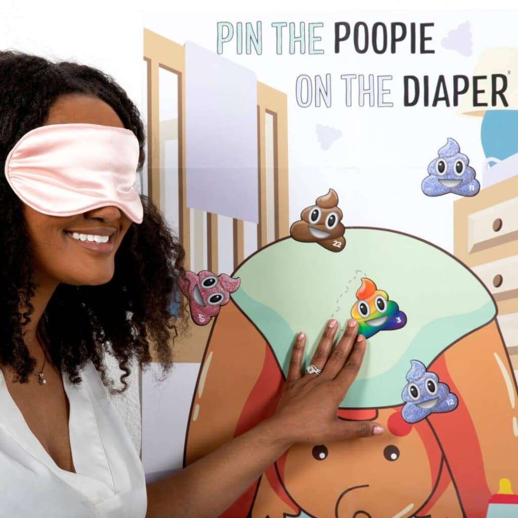 hilarious pin the poopie on the diaper game for baby showers