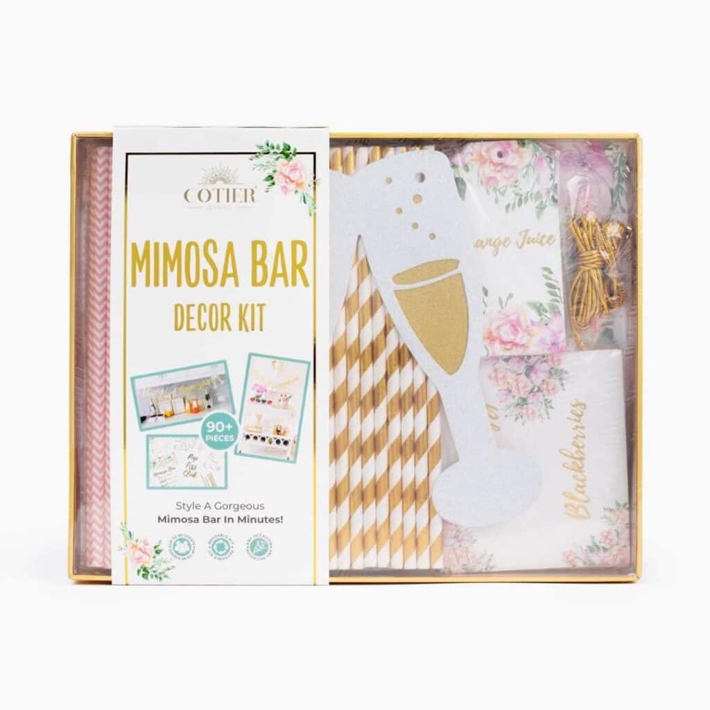 mimosa bar decoration kit for a wedding reception