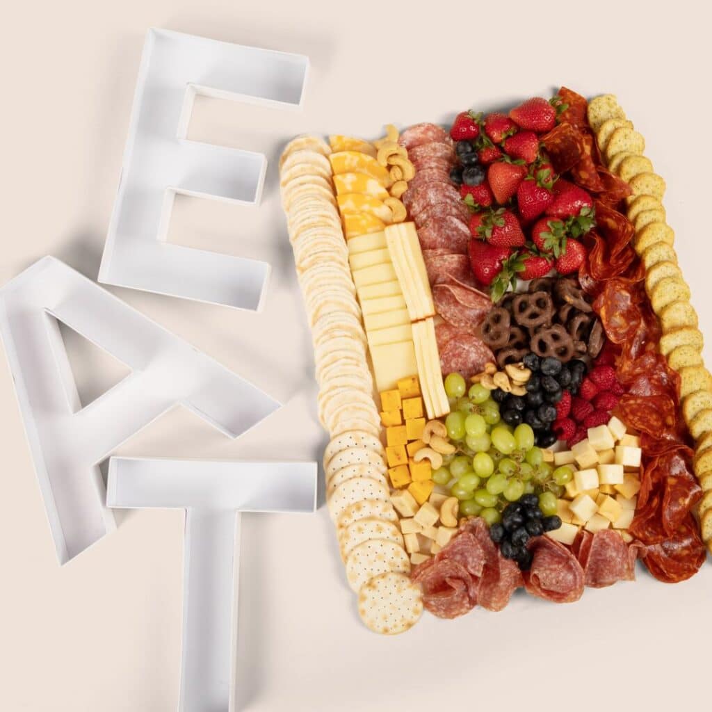 eat charcuterie letter board