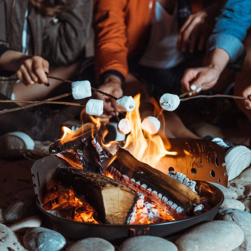 unique bonfire party with friends