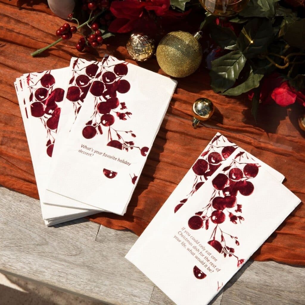 holiday themed napkins 