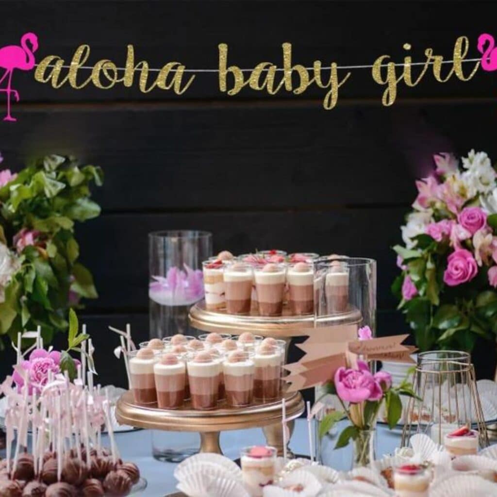 aloha baby shower theme decor