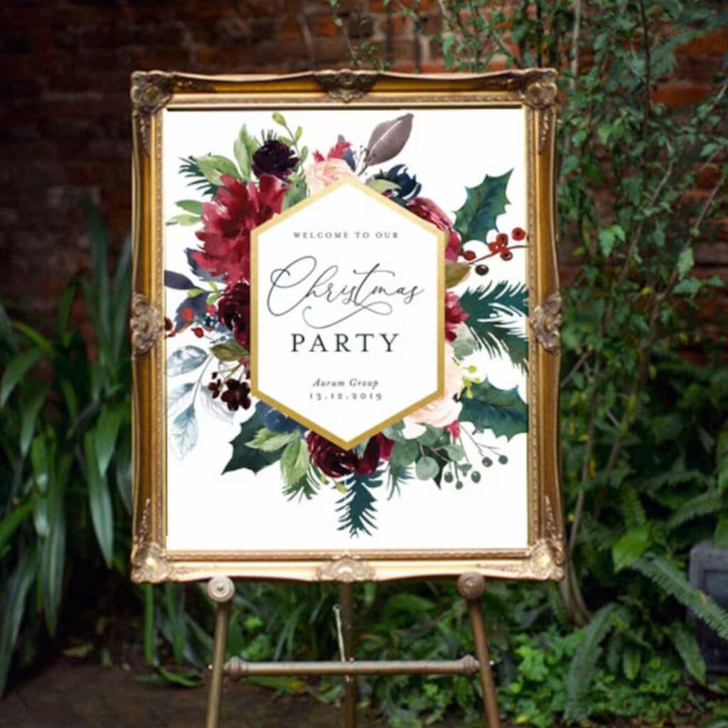 custom holiday party welcome sign