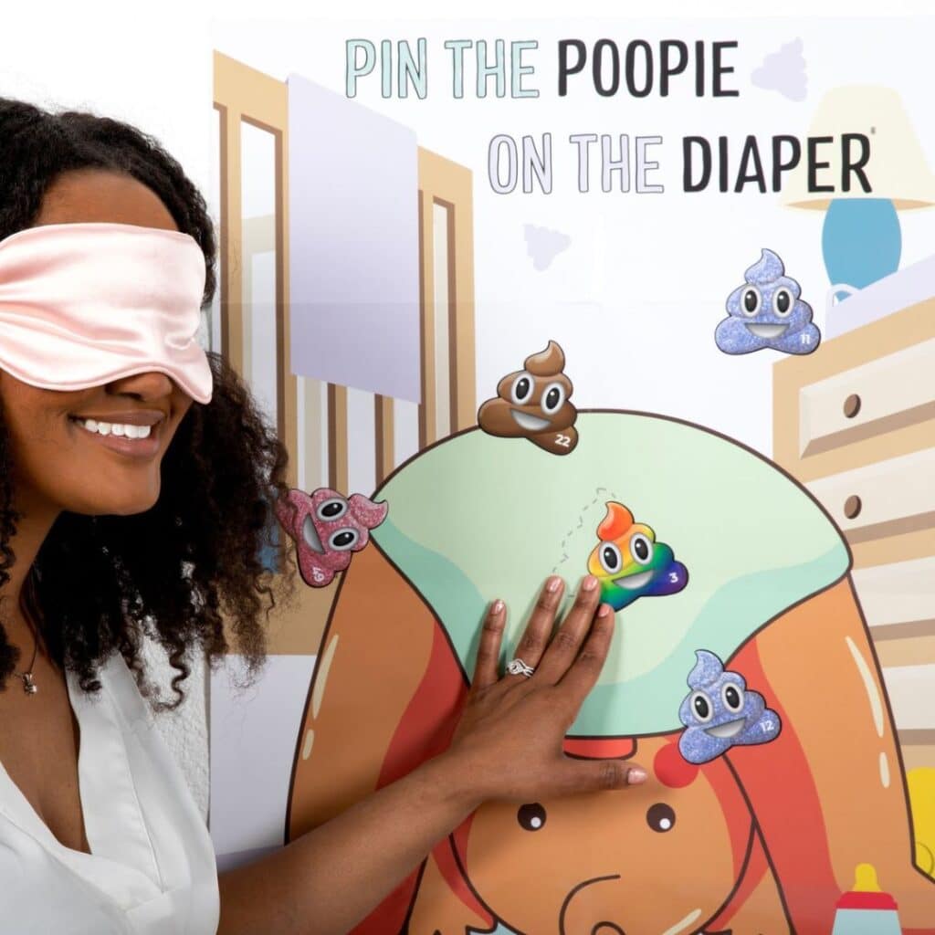 pin the poopie on the diaper game for diaper parties