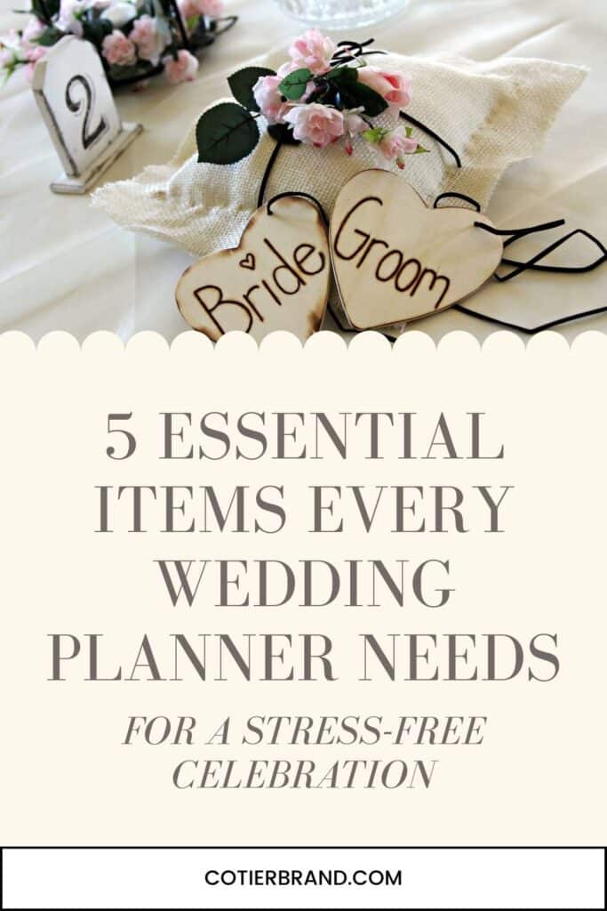 essential items wedding planners need pinterest pin