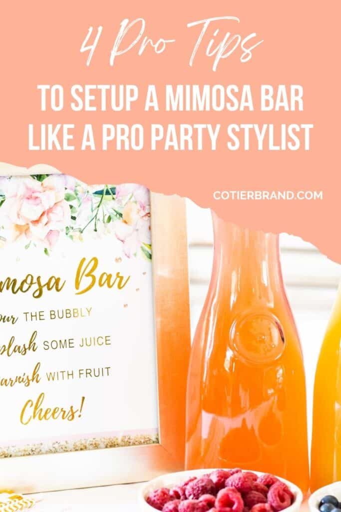 pro tips for setting up a mimosa bar pinterest pin